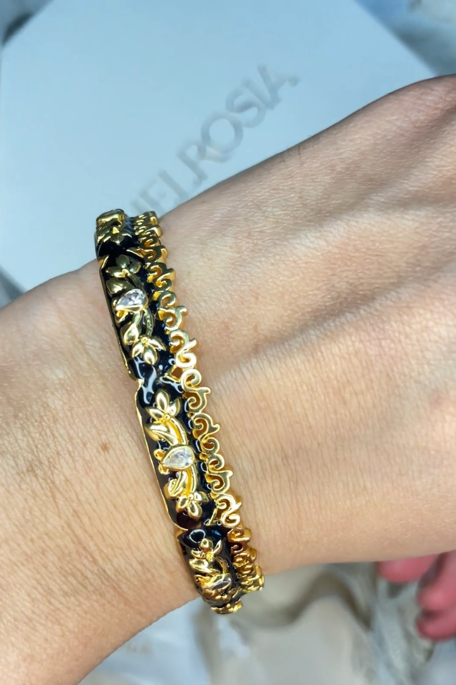 Baroque Enamel & Filigree Bangle