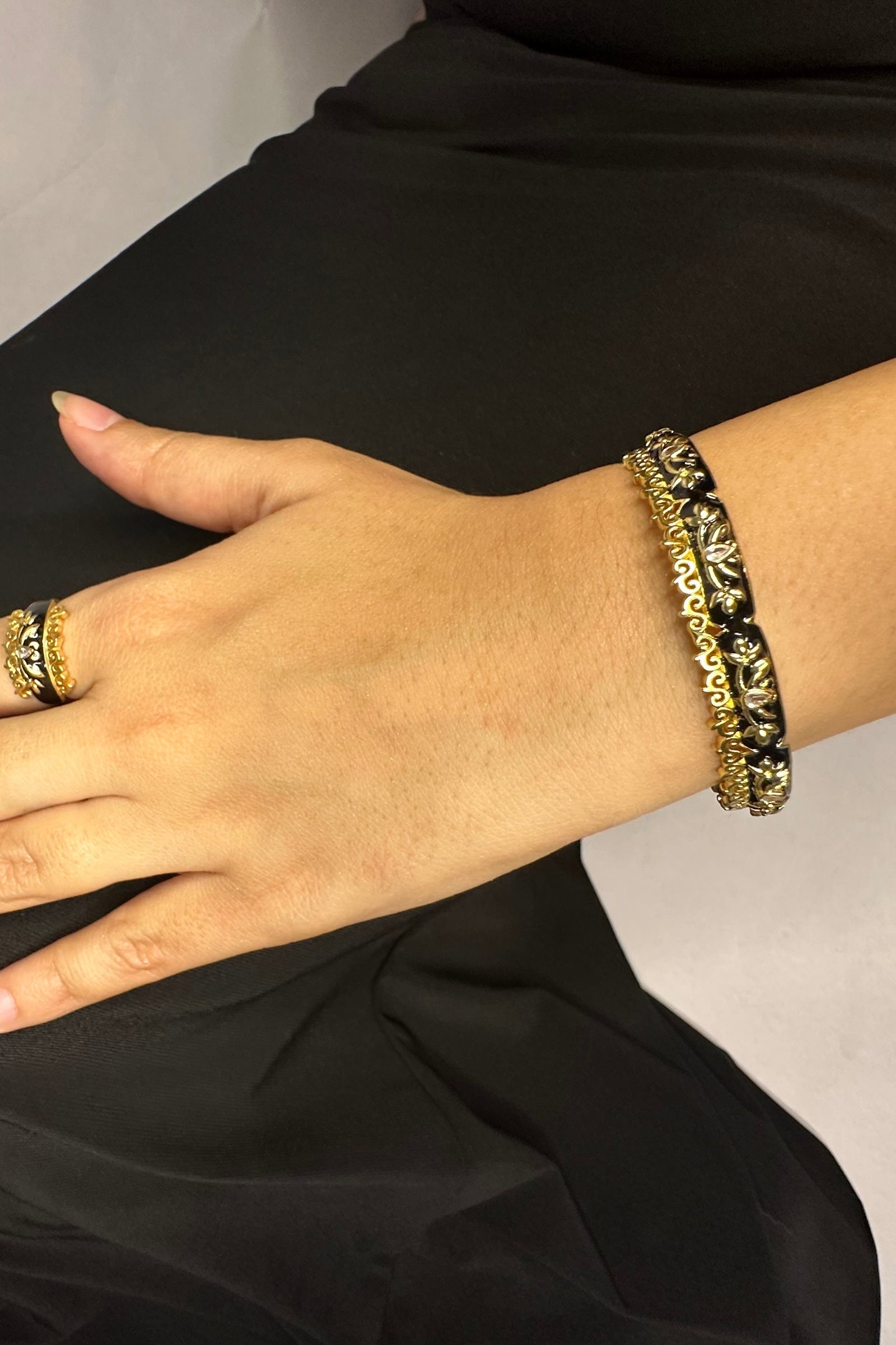 Baroque Enamel & Filigree Bangle