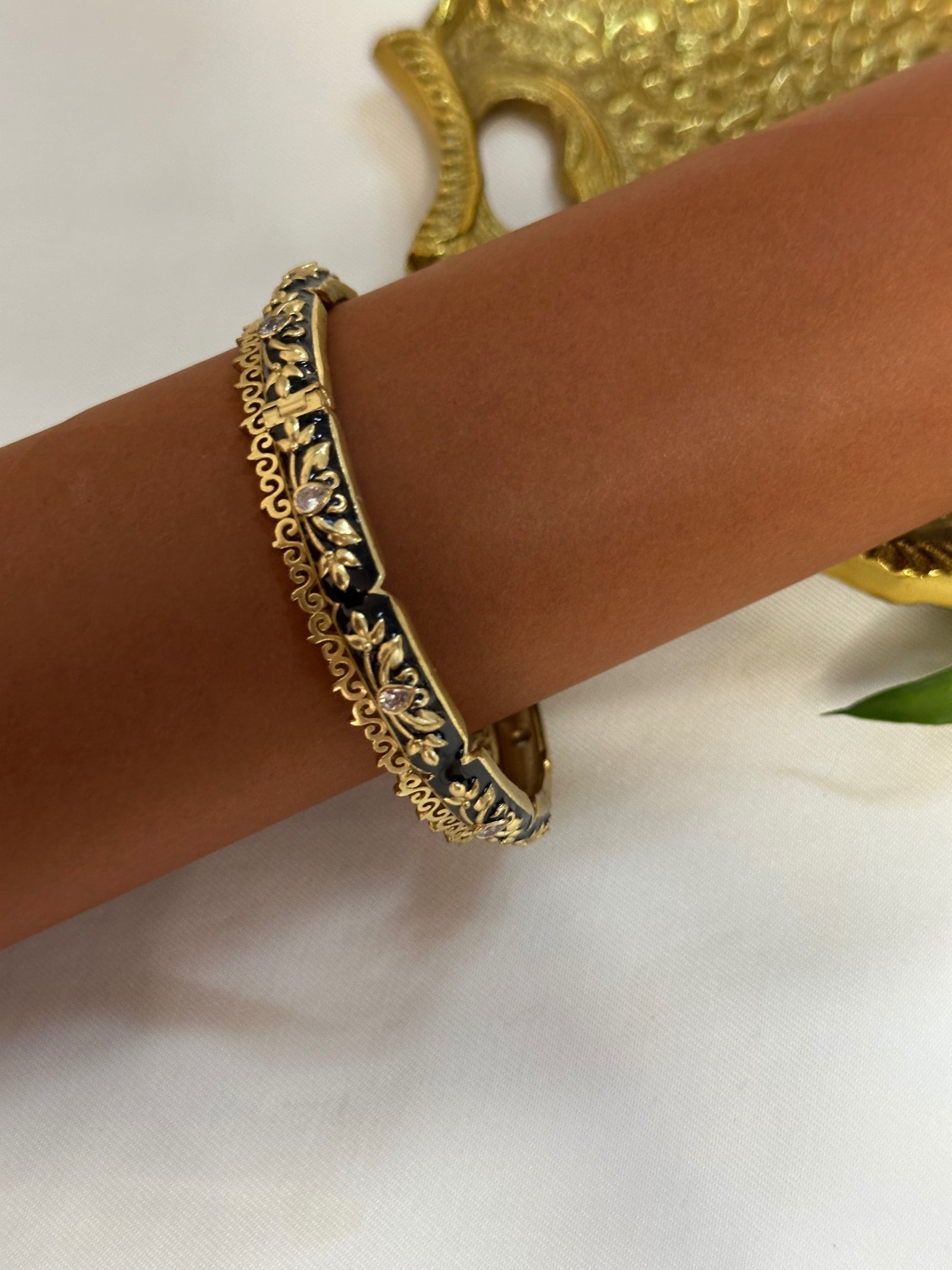 Baroque Enamel & Filigree Bangle