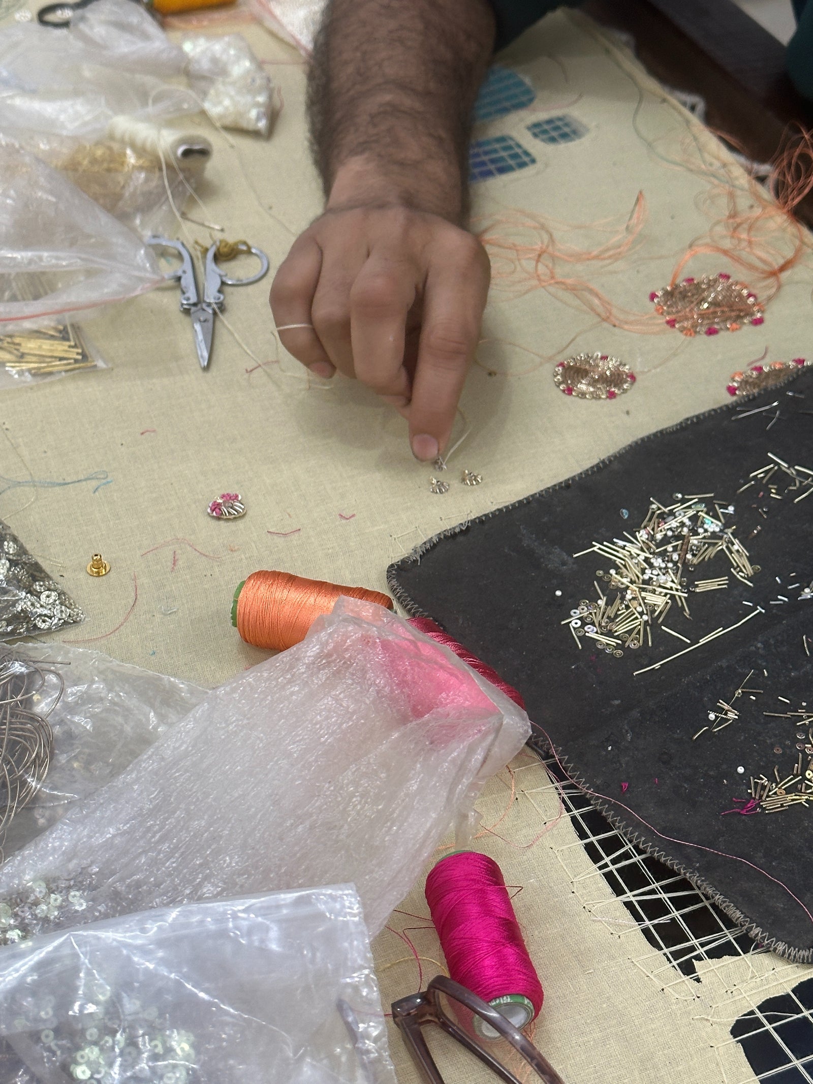 Satrangi Embroidered Jhumkis