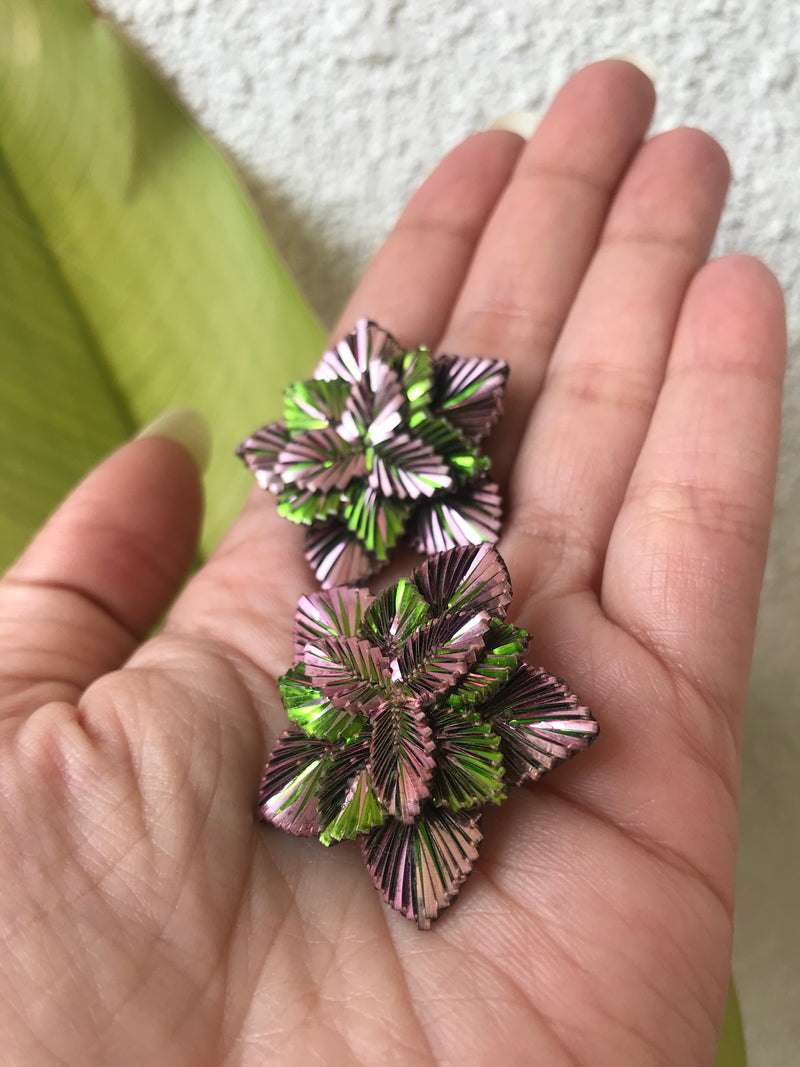Metallic Floret Blush Earrings-Melrosia,UK,USA