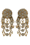   Mirror Embroidered Layered Earrings-Melrosia,Uk,Paris