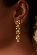 Mirror Polki Drop Earrings-Melrosia,Uk,USA