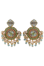 Round Multi Embroidered Earrings