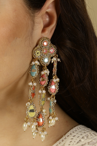 Multicoloured Mirror Lace Earring - Melrosia - UK - USA