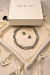 Silver Beaded Choker Set