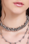 Silver Beaded Choker Set