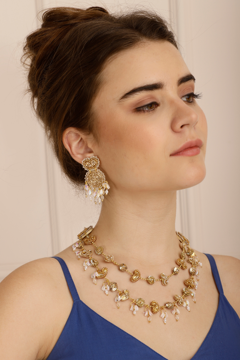 New-Latest-Collection-Dual-Layer-Gold-Necklace-Set-UK,USA
