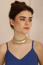 Gold Brick Choker Necklace