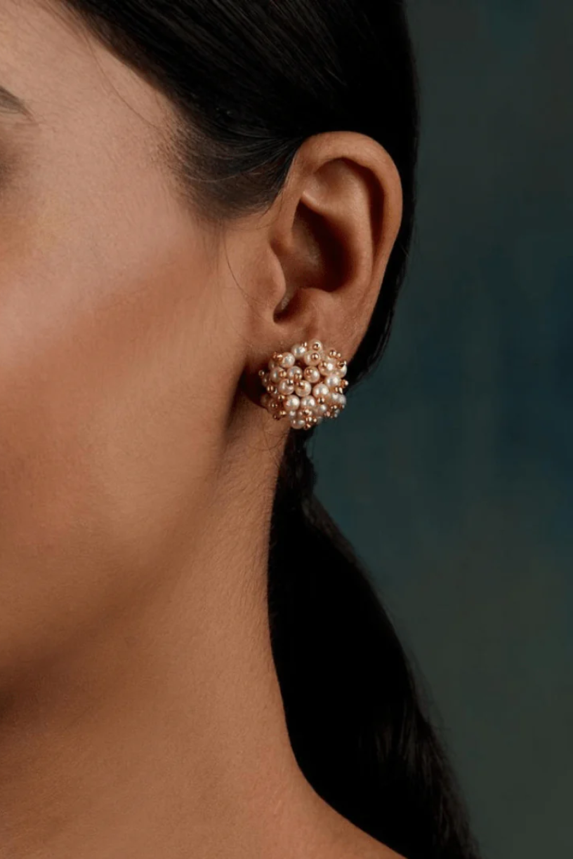 Pearl Dot Stud Earrings 1 - Melrosia - UK - USA