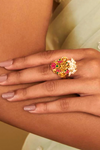 Pink Lotus Adjustable Ring - Melrosia - UK - USA