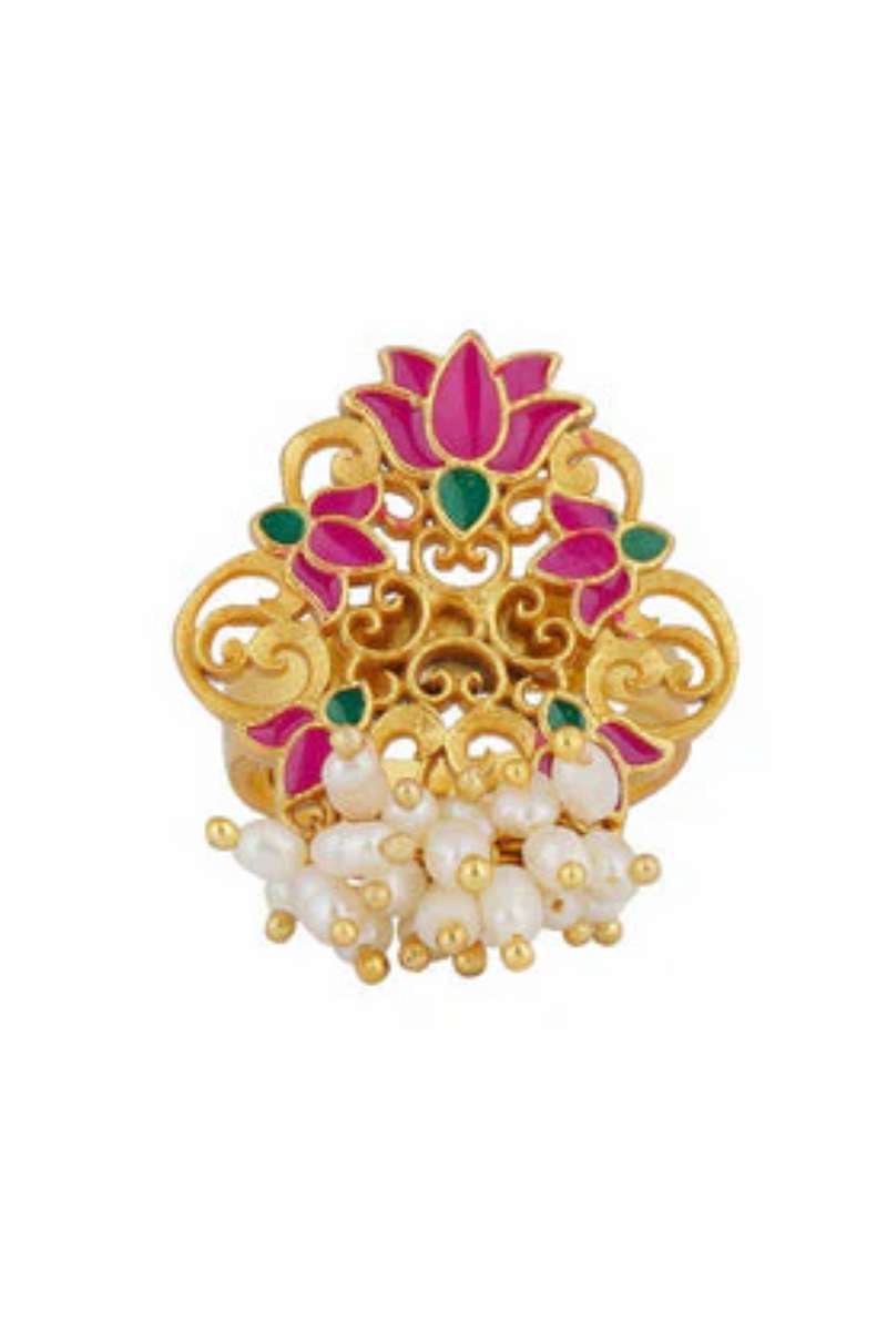 Pink Lotus Adjustable Ring Top - Melrosia - UK - USA