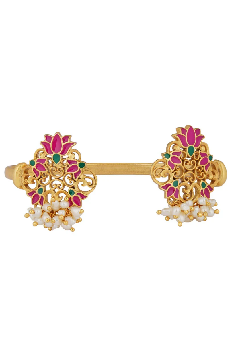 Pink Lotus Cuff Bracelet 1 - Melrosia - UK - USA