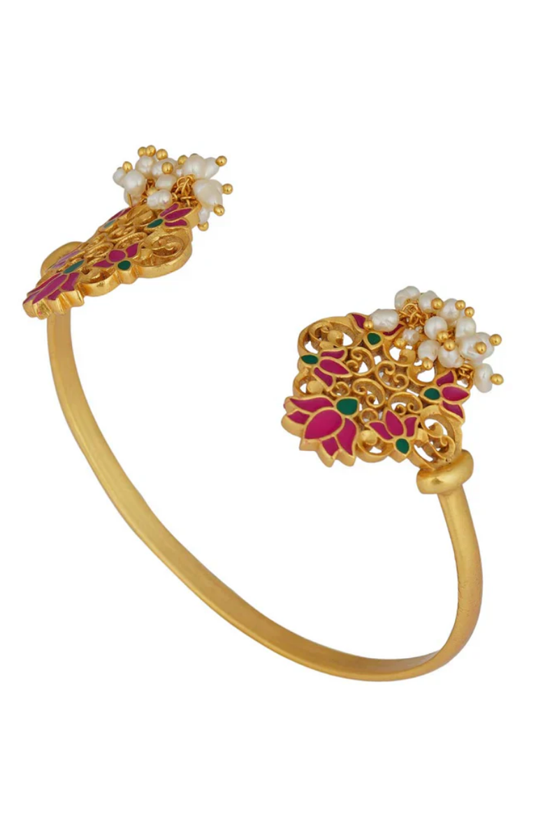 Pink Lotus Cuff Bracelet 4 - Melrosia - UK - USA
