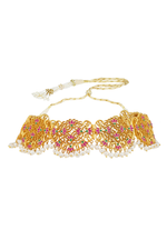 Pink Lotus Gold Lace Choker - Melrosia - UK - USA