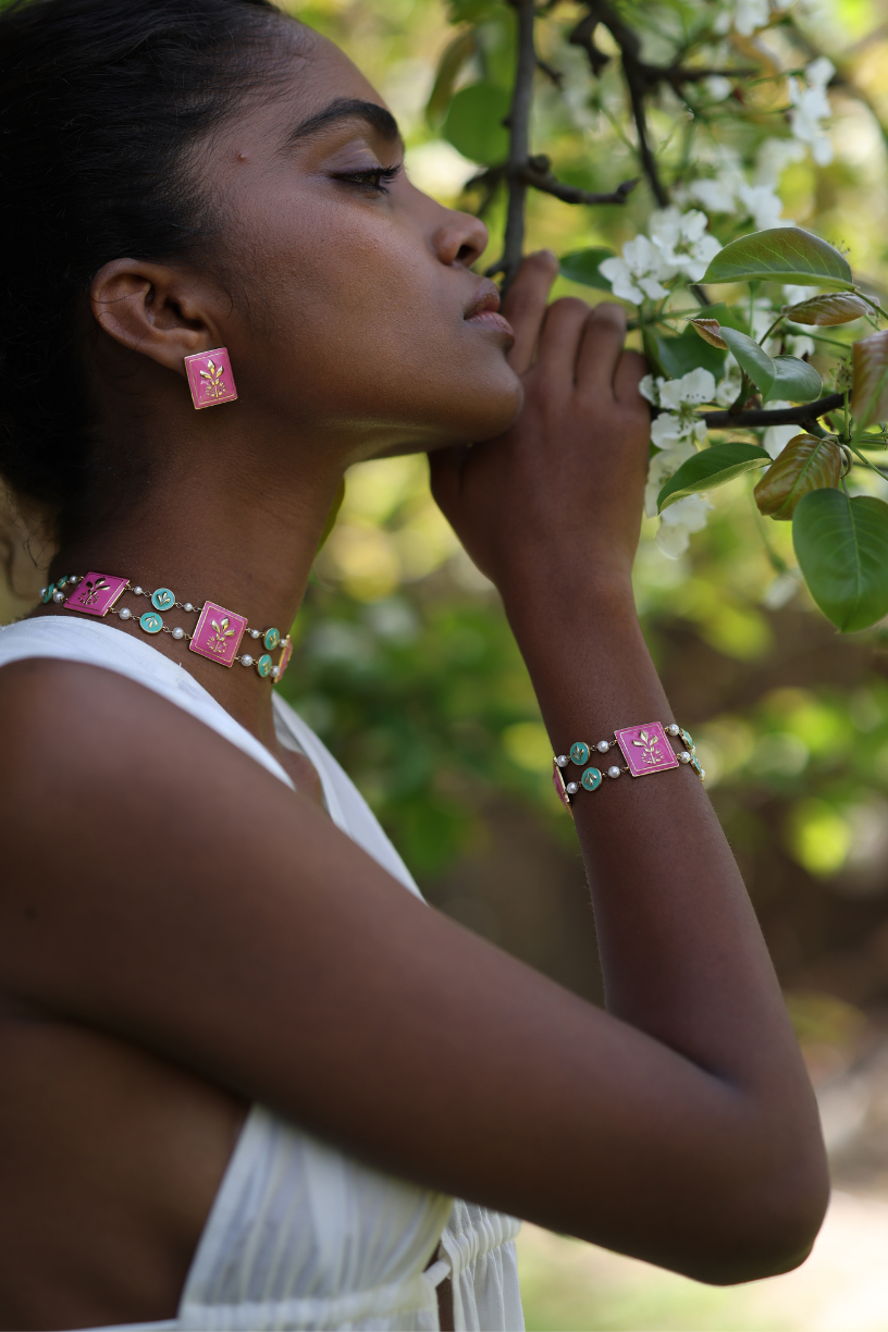 Pink Square Bracelet - Melrosia - UK