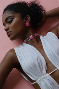 Pink Square Choker - Melrosia - UK - USA