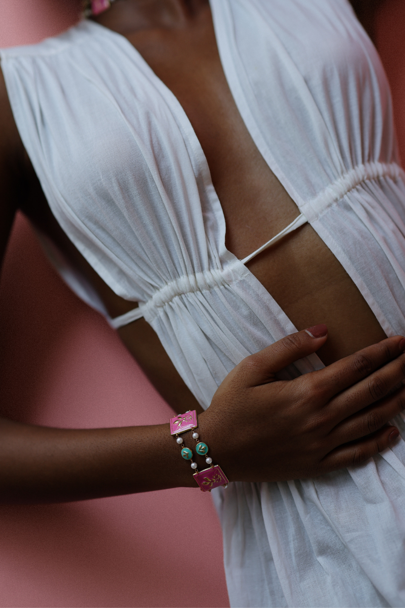 Pink Tile Bracelet