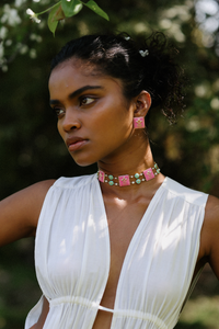 Pink Tile Choker- Melrosia - UK - USA