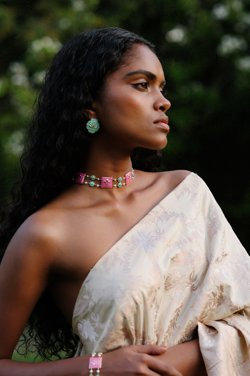Pink Tile Choker Necklace - Melrosia - UK - USA