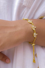 Lotus Polki Chain Bracelet