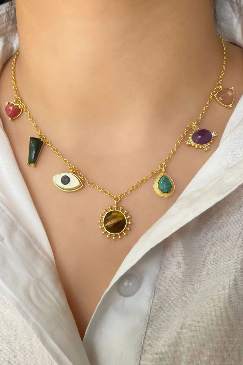 Rainbow Gemstone Necklace 2 - Melrosia - UK - USA