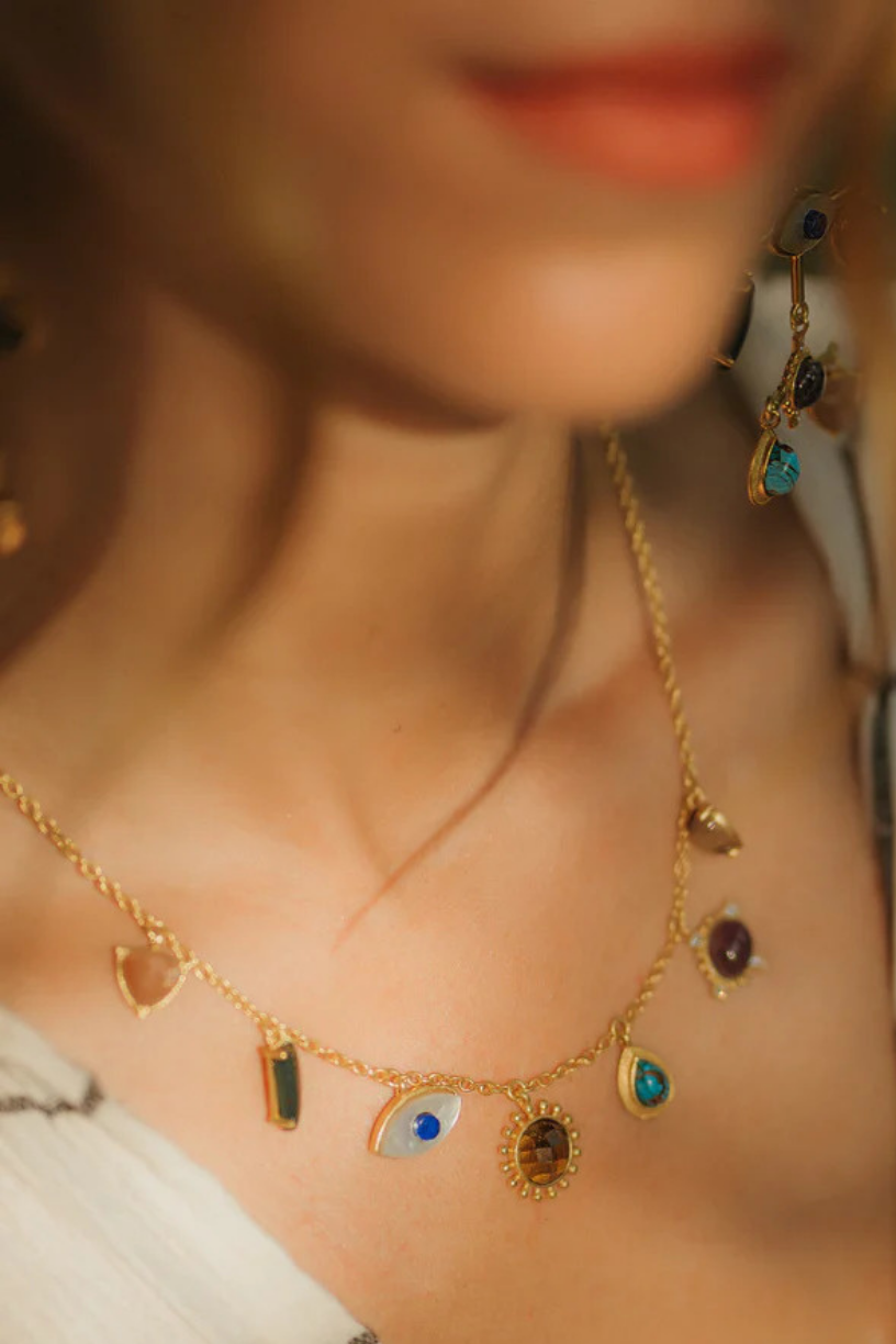 Rainbow Gemstone Necklace 2 - Melrosia - UK - USA