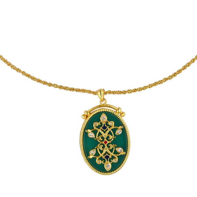 Green Onyx Pendant Necklace