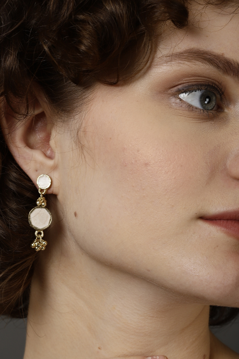 Round Drop Earrings-Melrosia,UK,France