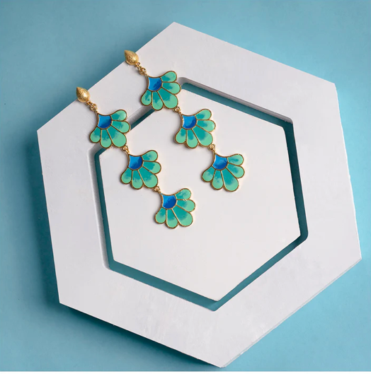 Buy-New-Collection-Blue-Bloom-Earrings-Uk,USA