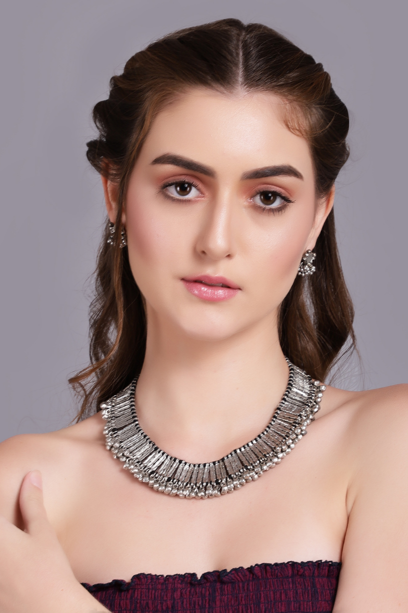 Silver Ghungroo Necklace 1 - Melrosia - UK - USA