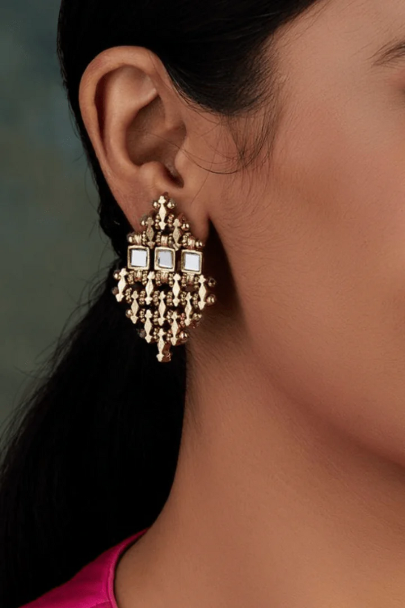 Statement Mirror Teer Earring 1 - Melrosia - UK - USA