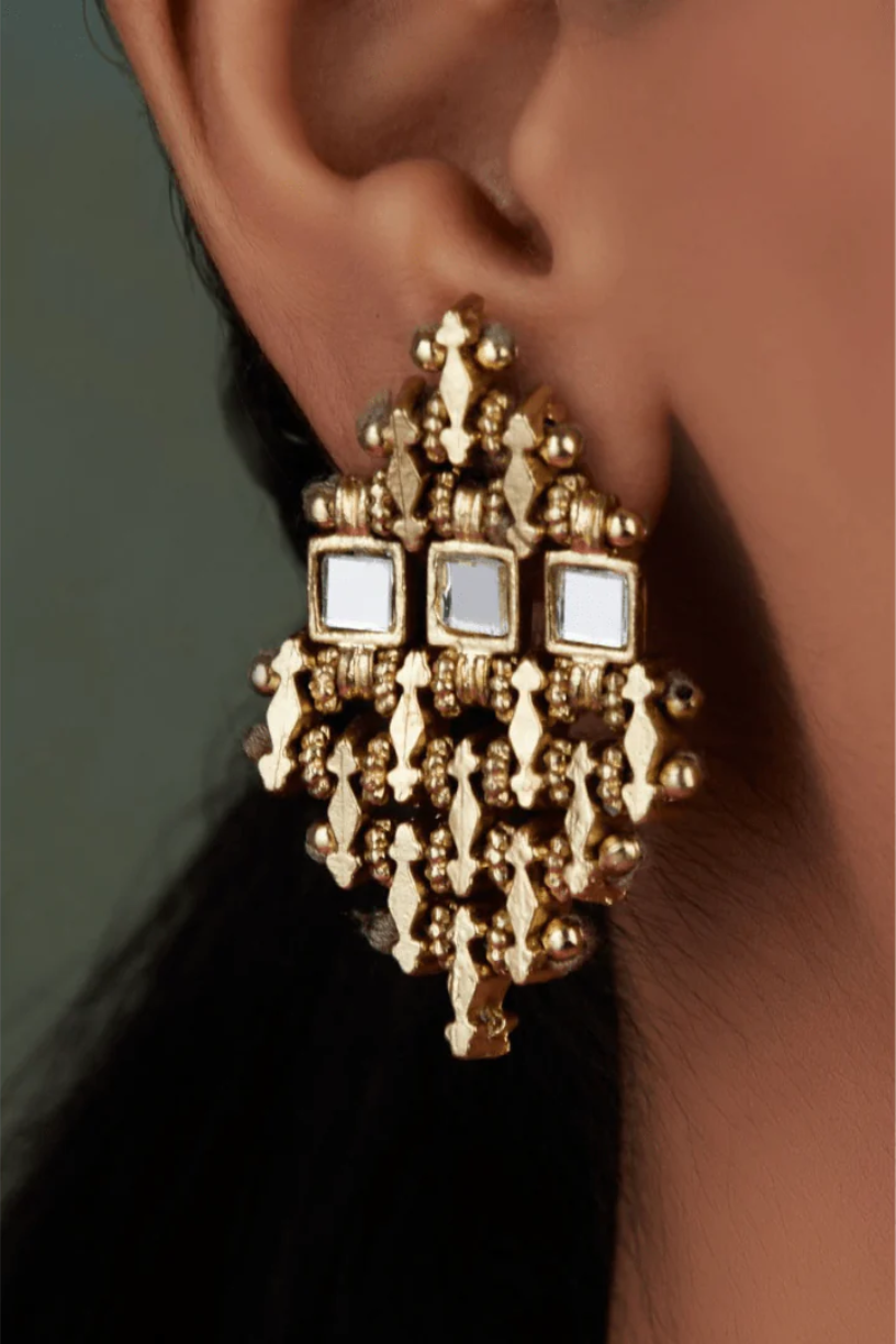 Statement Mirror Teer Earring 1 - Melrosia - UK - USA