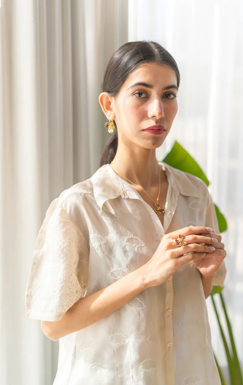 TINY FIORE EARRINGS-Melrosia,UK,Paris