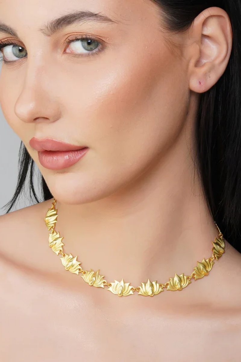 Tranquil Lotus Choker Necklace 2 - Melrosia - UK - USA