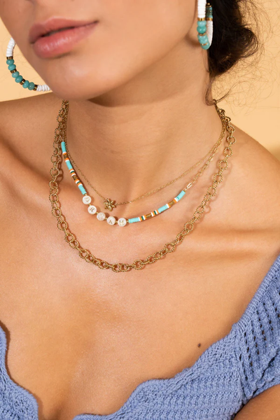 Twisted Gold Linked Necklace-Melrosia,UK,USA