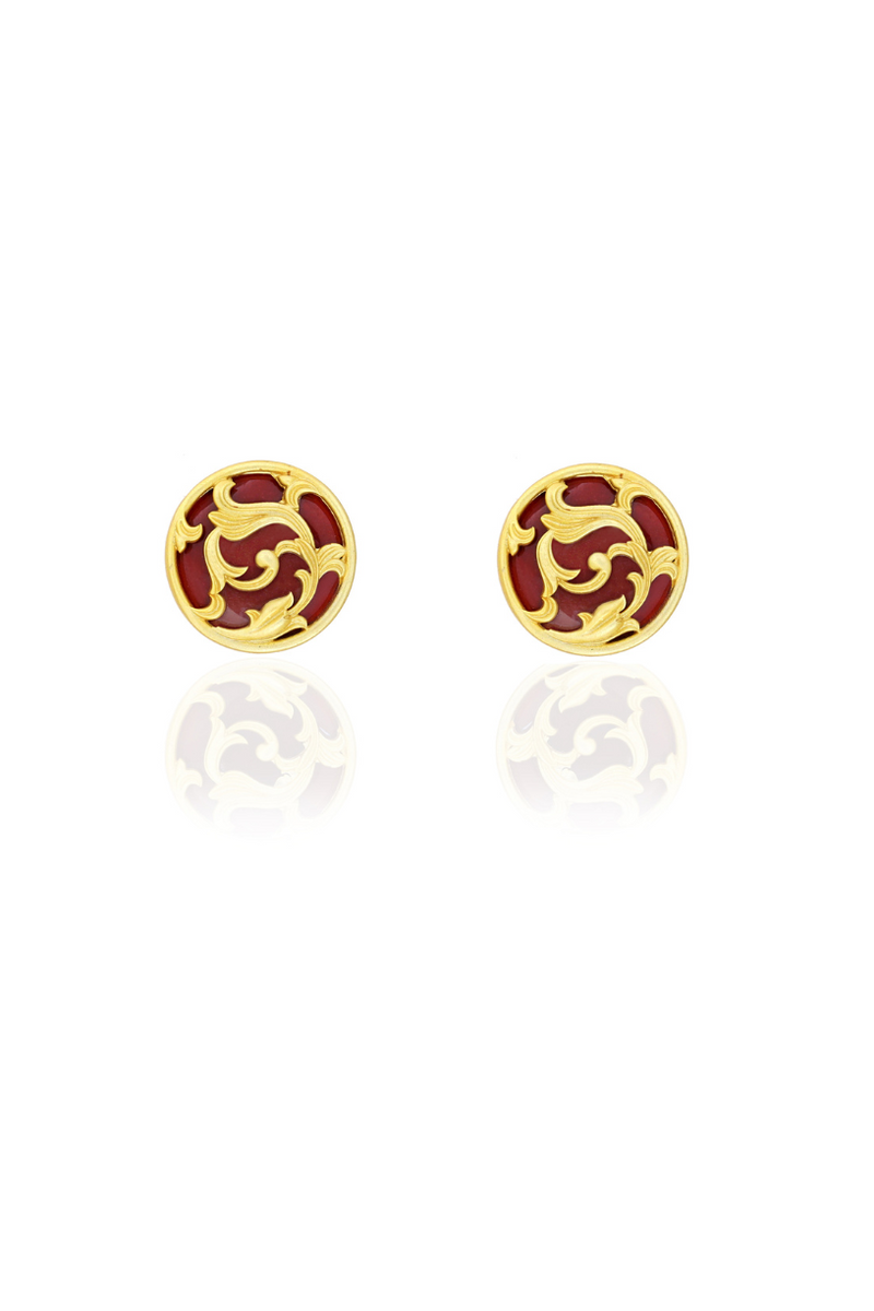 Garnet Rocialle Disc Earrings