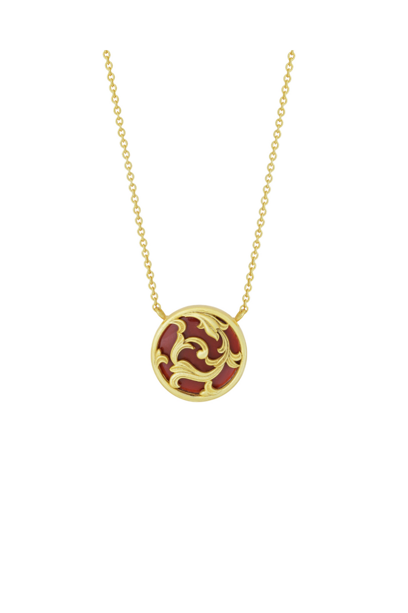 Garnet Rocialle Disc Necklace