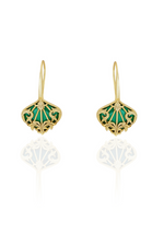 Green Floral Swag Earrings