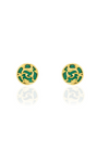 Green Rocialle Disc Earrings