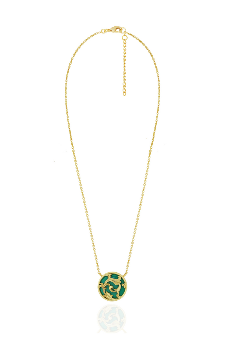 Green Rocialle Disc Necklace