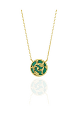 Green Rocialle Disc Necklace