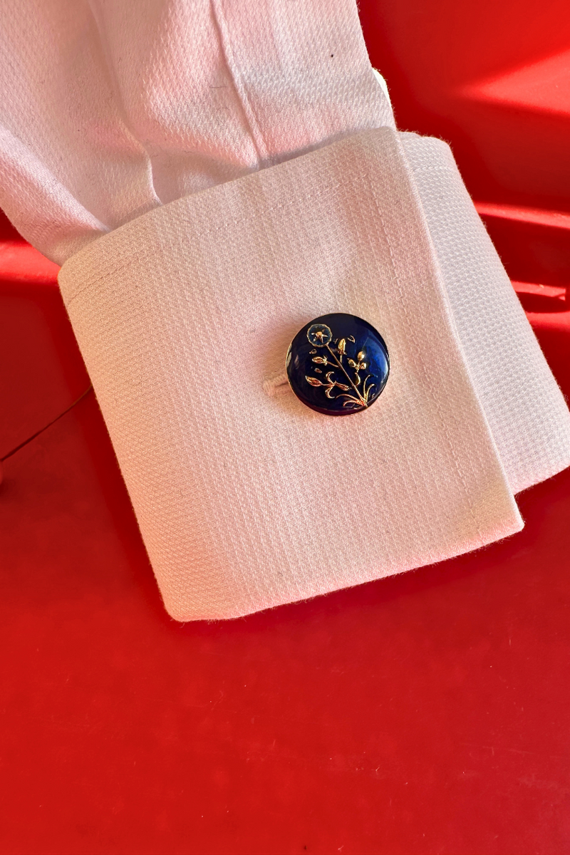 Blue Hisbiscus  Cufflinks