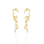 The Jewel Jar Studio Metallurgy Earrings Gold Textured Sea Horse Earrings Statement Hoop Earrings