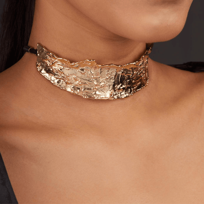 The Jewel Jar Studio Metallurgy Necklaces Gold Gold Statement Metal Choker- Silver/Gold Statement Choker Necklaces