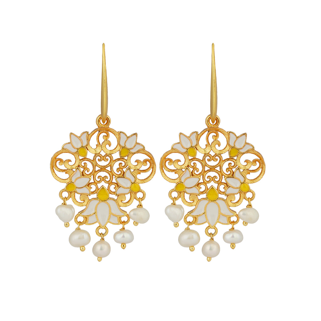 Dreamy White Lotus Earrings-Melrosia-UK-USA