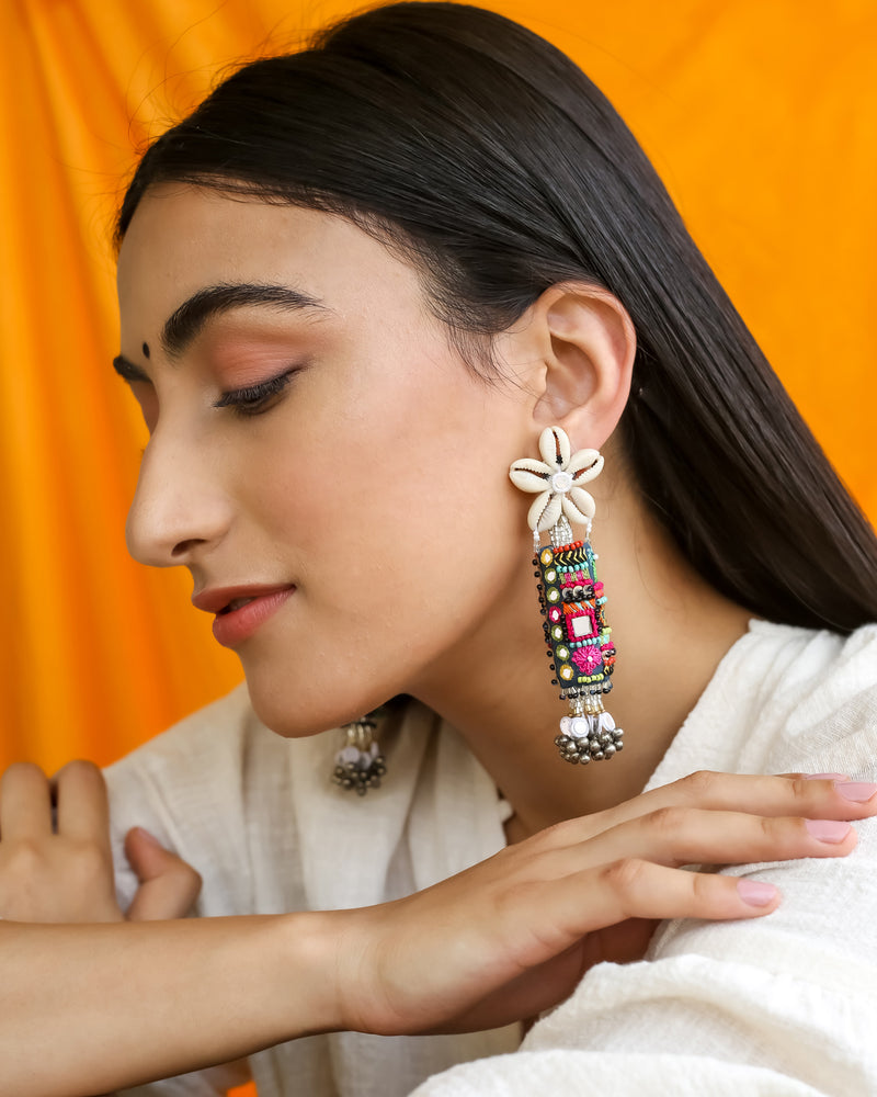 Embroidered Shisha Drop Earrings- Melrosia - UK - USA