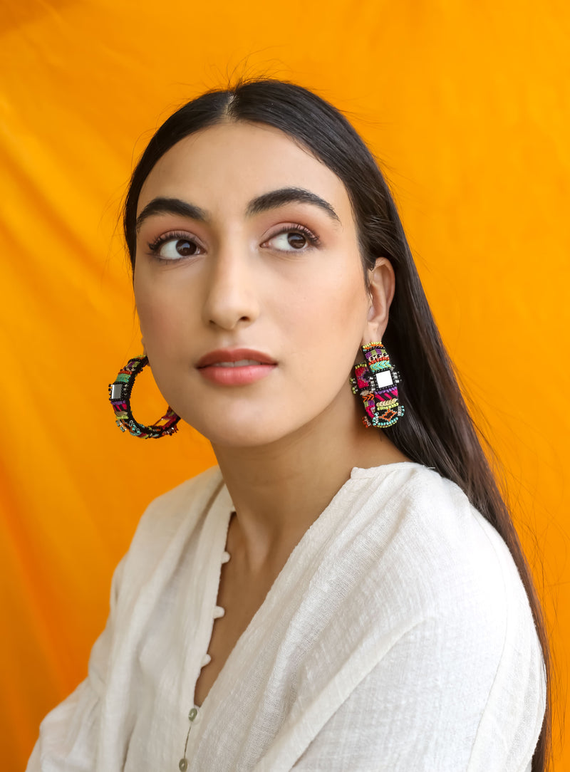 Embroidered Hoops Multicolour- Melrosia- New York- San Francisco