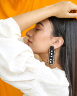 Front-Back Black Earrings-Melrosia,UK,USA