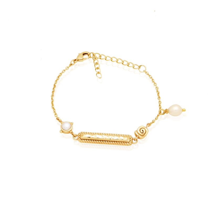Gold hammered bracelet -UK